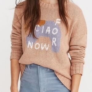 MADEWELL ciao for now sweater Small French alpaca blend pullover knit crewneck